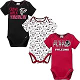 NFL Atlanta Falcons 3 Pack Short Sleeve Bodysuit, red/Black/White Atlanta Falcons New, 3-6 Months