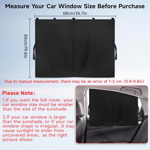 Car Window Shades 2PCS Magnetic Double Layer
