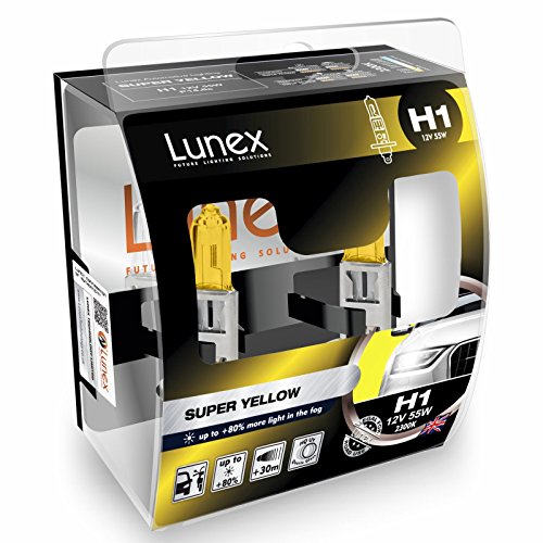 LUNEX H1 SUPER YELLOW Ampoules Halogenes Phare Feu de brouillard Jaunes 448 12V 55W P14,5s 2300K duobox (2 pièces)