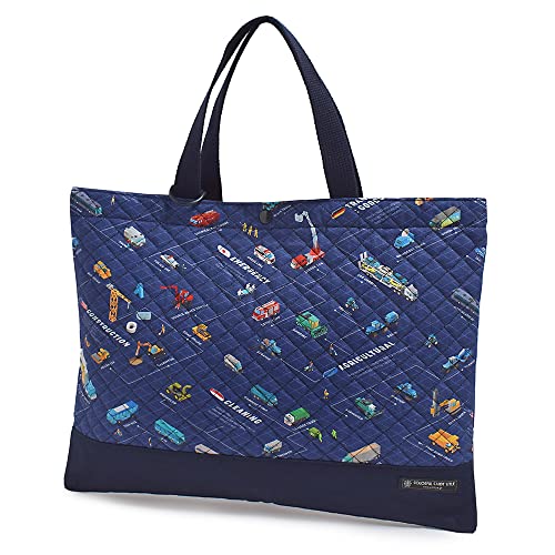 レッスンバッグ 男の子 レッスンバッグ キルティング クルマ社会の交通インフラ N0253200