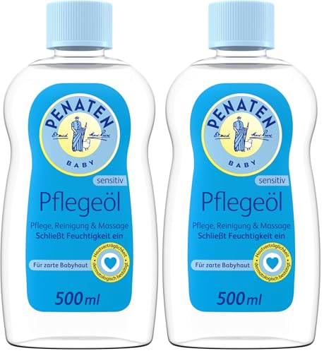 Penaten Pflegeöl – Ideal für die Babymassage – 1 x 500ml (Packung mit 2)