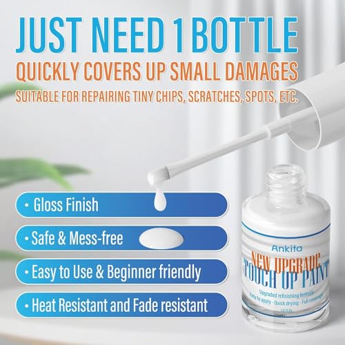 Porcelain Sink Touch Up Paint, High-Gloss Porcelain Repair Kit White & Appliance Paint for Chips, Scratches, Cracks and Spots on Enamel, Acrylic, Porcelain in Kitchen and Bathroom (Antique White)