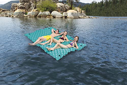 Intex 56841EU - Aufblasbare Schwimmende Luftmatratze Blau mit Kissen, Vinyl, Mehrfarbig, 290x226 cm