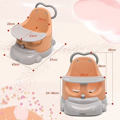 COSTWAY Baby Booster Seat for Dining Chair, Convertible Infant Feeding Chairs| Sit to Stand Walker with Removable Tray & Base, Harness and Wheels (Pink) - Image 7