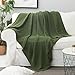 Longhui bedding Olive Green Cotton Cable Knit Throw Blanket for Couch Sofa Bed, Home Decorative Lightweight Knitted Blankets with Bonus Laundering Bag, 60“ x 80”, Machine Washable