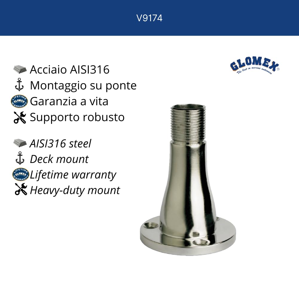 Glomex Soporte INOX UNIVER - Alto 100MM - P