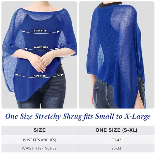 Image of Women Sheer Poncho Shrug Summer Sheer Blouse Top Lightweight Poncho Bolero for Evening Dress