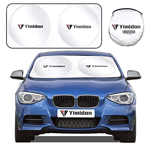 Yimidon Pare-Soleil pour Pare Brise Avant Auto, Couverture Pare-Brise Voiture Bâche Protection Hiver et Été, Anti-Neige, Soleil et Rayons UV, Maintient Froid Votre SUV, Voiture ou Camion