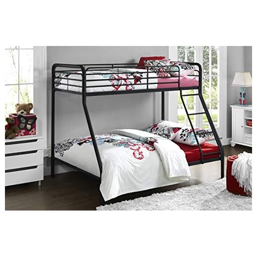 DHP Furniture Bunk Bed Black Single Over Double