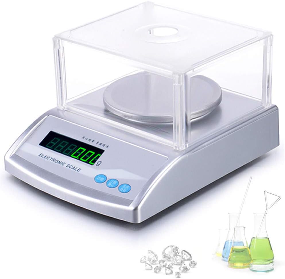 HGJDKSJ High Precision Electronic Scale 0.1g/0.01g/0.001g Jewellery Scales Digital Kitchen Scales Micro Scales Milligram Scale Lab Analytical Electronic Balance,1000g/0.01g