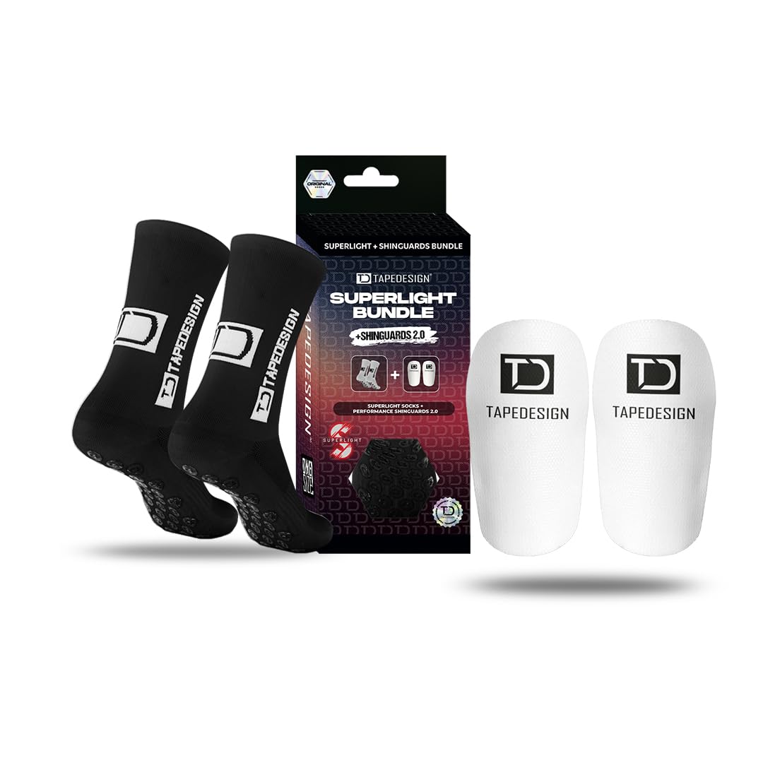 Tapedesign Bundle Superlight Grip Socks Shinguards 2.0 - Ultralight Football Socks With Non-Slip Nubs & Adjustable Shin Pads - Perfect Grip For Football, Training & Competition - View #7
