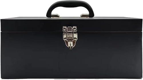 Caja de herramientas de metal portátil de 16 pulgadas, caja de herramientas grande de calibre 18, caja de herramientas de cajón organizador de acero