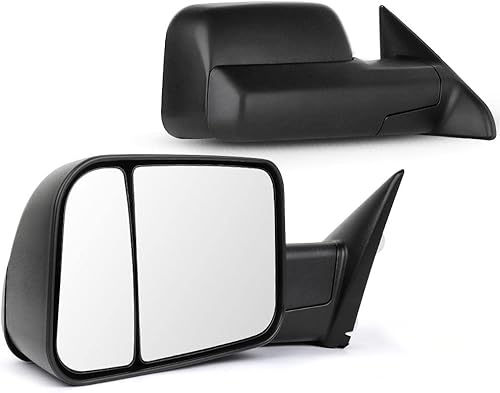 Juego de par de espejos Scitoo para remolques Dodge y Ram de vista lateral izquierdaderecha del conductorpasajero., 2009-2015 Manual
