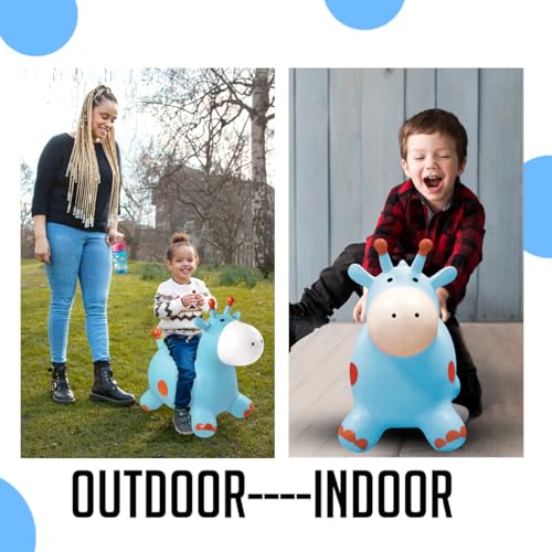 Image of Amazon Brand - Jam & Honey Jumping, Riding & Bouncing Giraffe Hopper for Kids I Fun Bouncy Ride I Indoor & Outdoor Activity Toy I Best for Kids 2 Years +| Multicolour