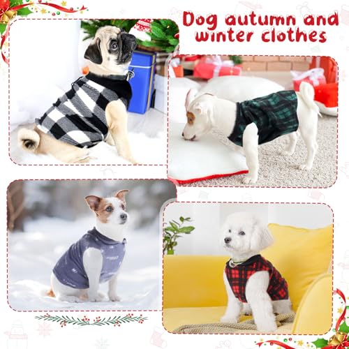 Shinylin 6 Pack Fleece Dog Sweater with Leash Ring Winter Dog Clothes for Small Medium Pets Pullover Vest for Walking Warm Soft Puppy Outfit for Cold Weather Christmas Pet Apparel(Xs,B Style) - Image 6