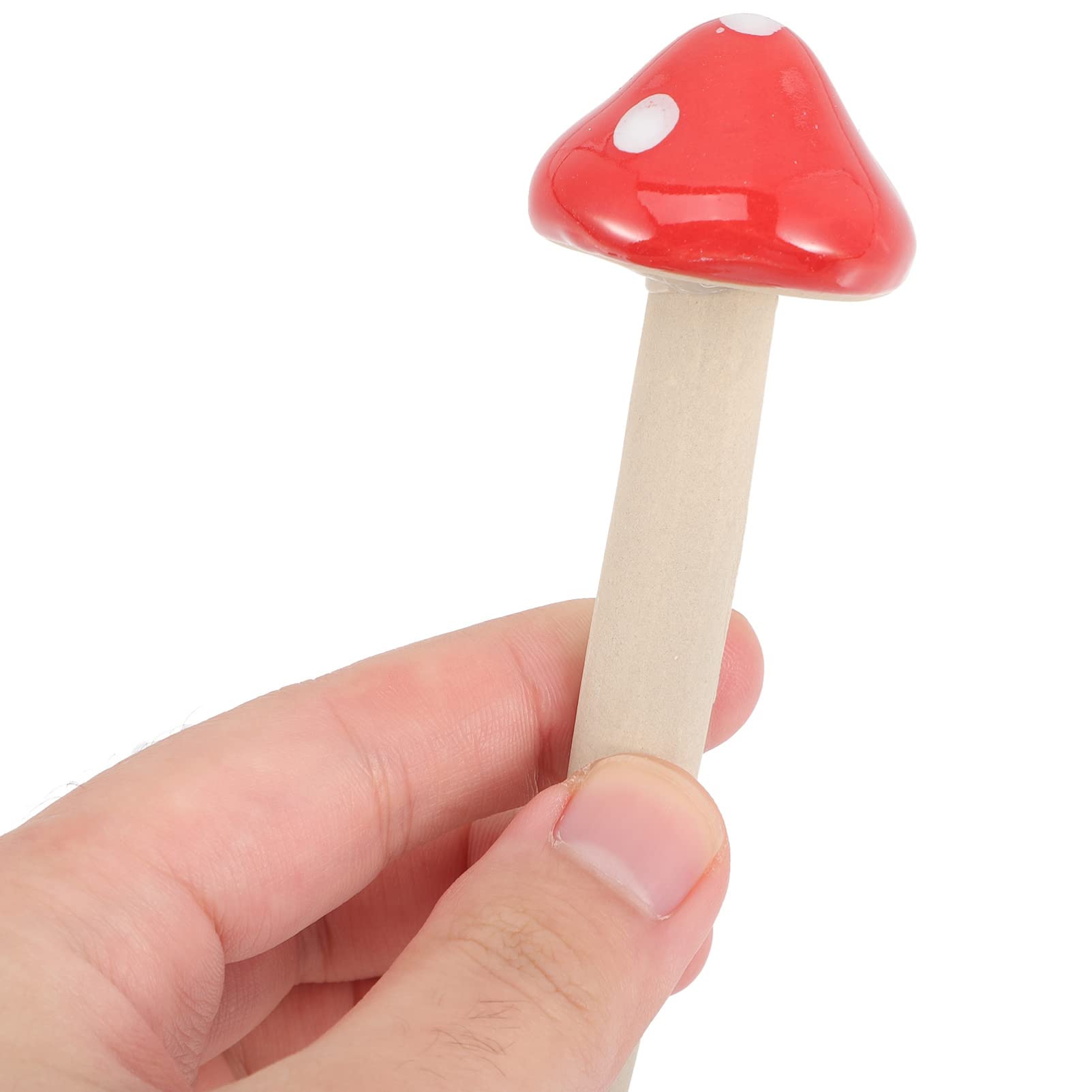 Happyyami 3pcs Garden Mushroom Figurines Ceramic Mushroom Statues with Spots for Outdoor Garden Decor Unique Accessories for Flowerpots and Shelves - Image 3