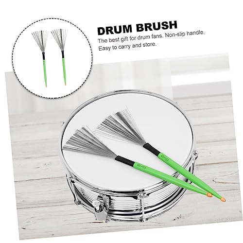 Par de Baquetas Green Wire Drum Brush para Batería miniatura 6