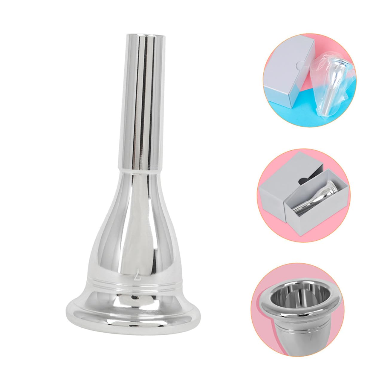 Tuba Mundstück Aus Messing 13,3mm Cnc Beschichtet Silberfarben Langlebiges Tuba Zubehör Für Musiker Und Blasinstrumente