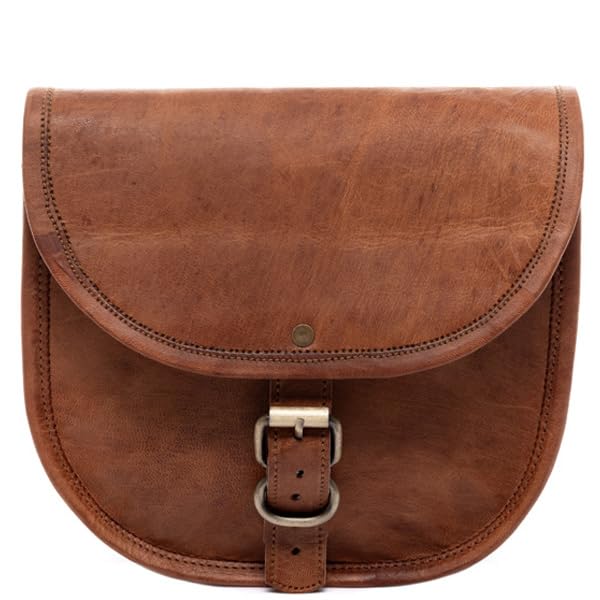 Grand sac à bandoulière marron en cuir, l'accessoire idéal pour le travail et les sorties