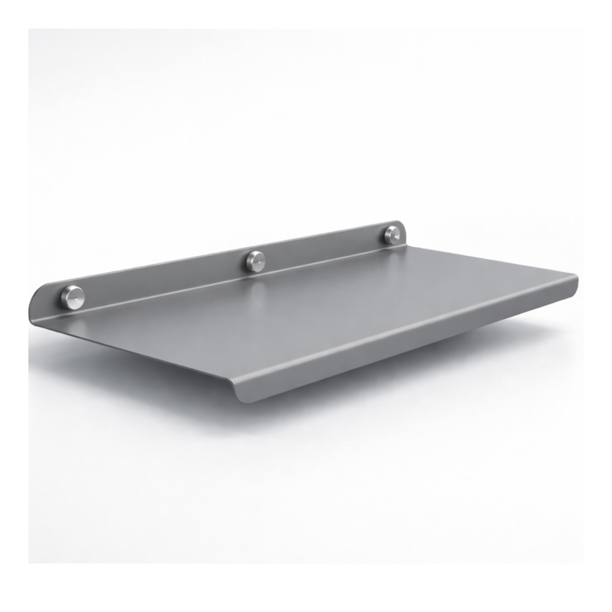 OrganizeMee Grey Metal Floating Wall Shelves – Long Wall Mounted Shelf for Living Room Decor, Bedroom & Home Walls | Modern Design Rack for Books, Plants, Showpieces & Organizer Use |Grey |17" Long