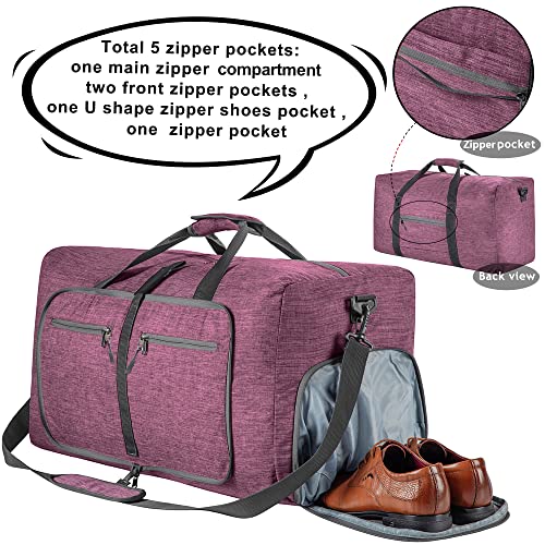 Image of Vomgomfom 65L /85L /115L Foldable Travel Duffle Bag with Shoe Compartment