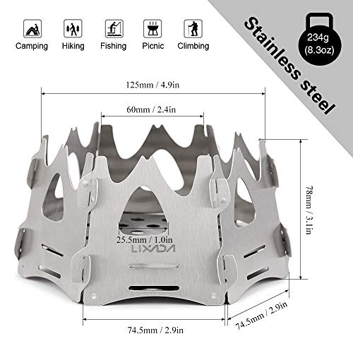 Fogão Externo, Romacci Fogão a lenha de acampamento ao ar livre hexagonal portátil dobrável leve moc
