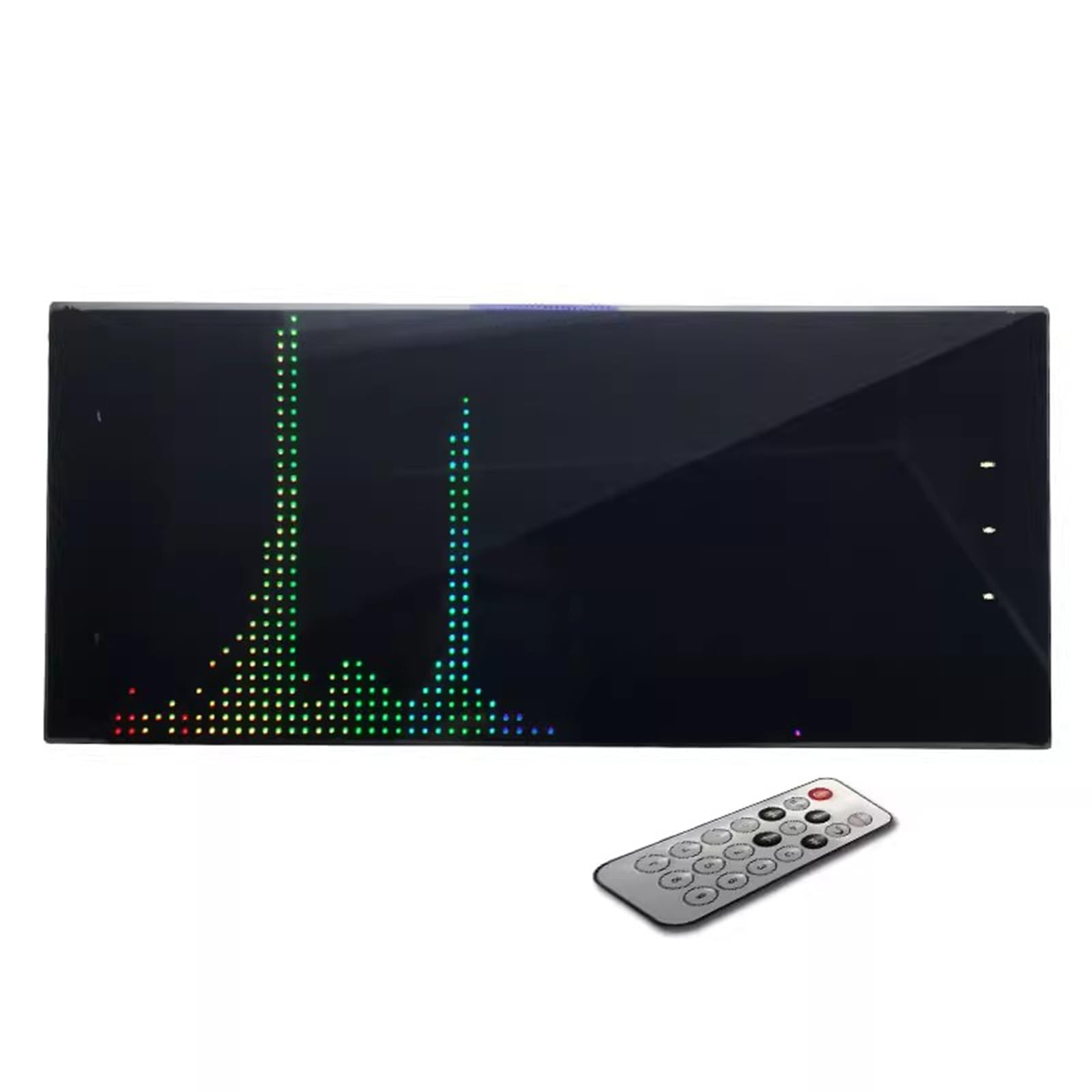 Analizator wyświetlania spektrum muzyki LED, RGB kolorowy odbiór dźwięku, z modelem 10 kolorów, funkcja zegara cyfrowego, pilot zdalnego sterowania, do samochodu, studia i spotkania rodzinnego