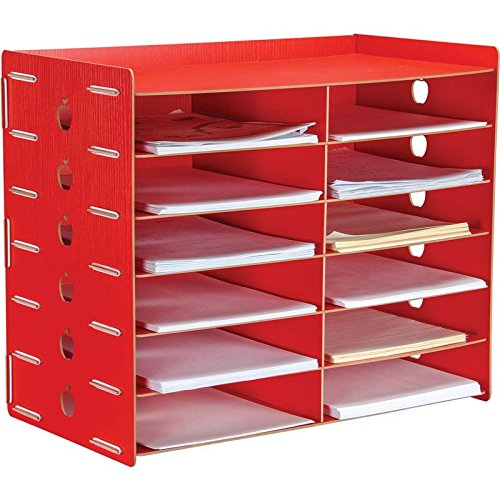 Amazon.com: Really Good Stuff 12-Slot Paper Sorter, Red - Apple Theme ...