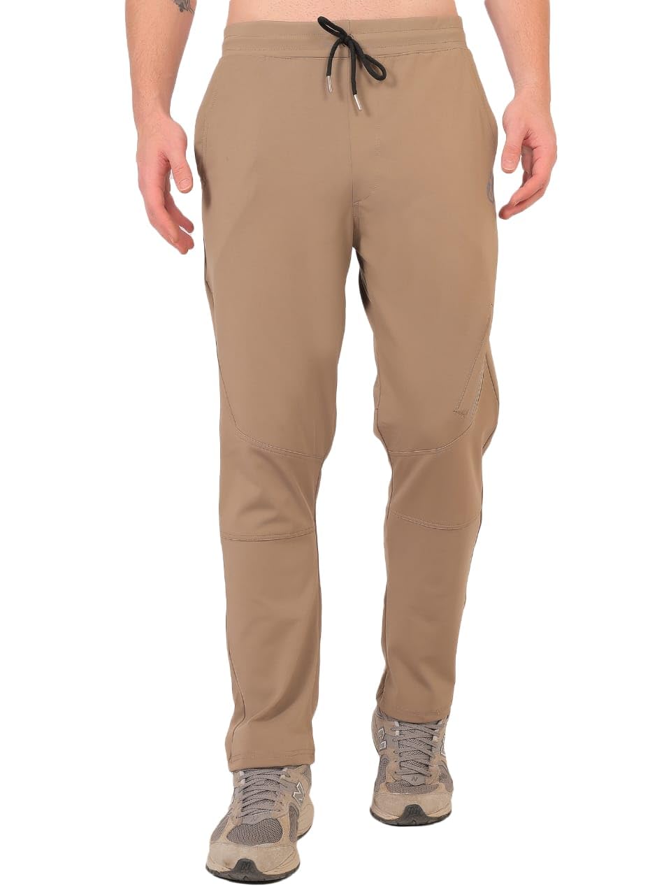 4-Way Lycra Performance Track Pants for Men | Slim Fit Track Pants with Pockets & Drawstring-image-6