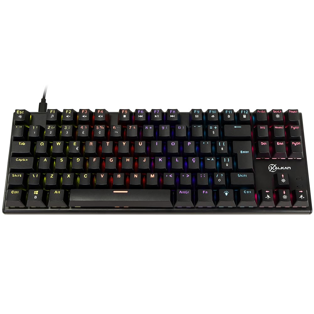 Teclado Mecânico Gamer Kalkan Loki TKL Iluminação Rainbow Preto