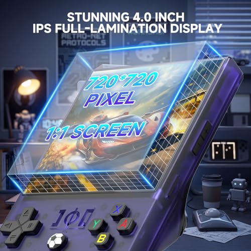 Image of R36max Retro Handheld Console,Upgraded 4.0 inch IPS Screen Portable Gaming Console,64GB Preloaded 18000+Games,Linux Open Source System Handheld Emulator Supporting30+Emulators,4000mAh Battery(64G Purple)