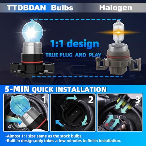 Image of Fog lights Fit For GMC Canyon 2015-2020 Halogen Headlight Bulbs,h16 /5202 Fog Lights Bright Lights Combo,Plug & Play,Pack of 2 (GMC Canyon 2015-2020 Halogen Fog Lights)