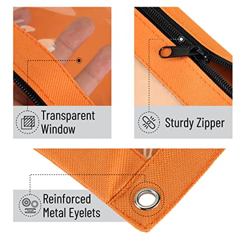 Image of Mr. Pen- Pencil Pouch for 3 Ring Binder, 2 Pack, 10 inchx6.75 inch, Smooth Zipper | Clear Window, Large Capacity Pencil Case with 3 Reinforced Grommets for School, Office, Supplies Storage | Clear Window, Large Capacity Pencil Case with 3 Reinforced Grommets for School, Office, Supplies Storage