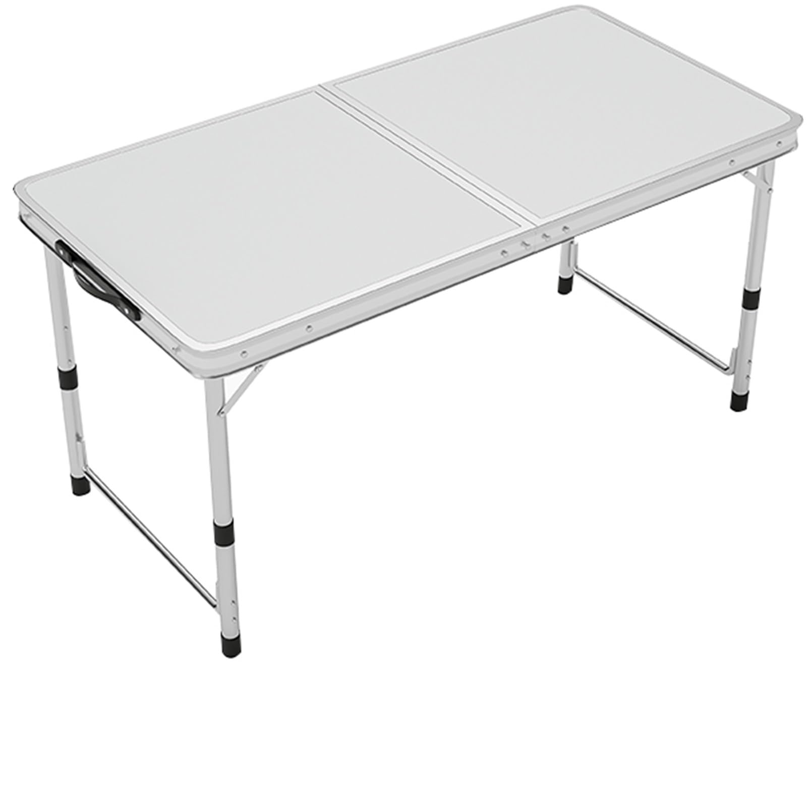 Aluminiowy składany stół o regulowanej wysokości, przenośny stół kempingowy z uchwytem, do wewnątrz, stół cateringowy, na imprezę, piknik, ślub, 150 x 60 cm, szary