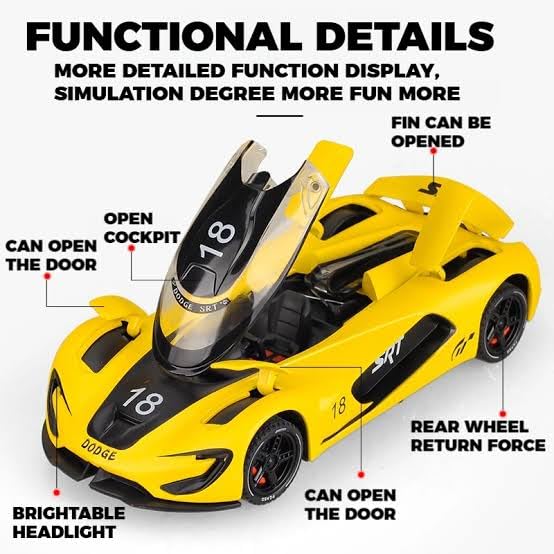 Image of Sky Tech Dodge SRT Tomahawk Sport CAR Model Car 1:32 Scale Exclusive Alloy Metal Pull Back Die-cast Car Toy with Openable Doors & Light Music Boys Toys for Kids【Colors as Per Stock】