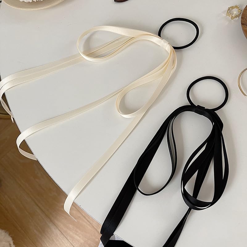 CHIROGRAPHY 2 PCS Silky Satin Bow Hair Ties White Tassel Ribbon Hair Bows for Women Girls Toddlers Long Tail Bowknot Hair Bands Hair Rope Hair Ponytail Holders Sweet Hair Accessories (B0CSXDDYC3) Amazon Price History, Amazon Price Tracker