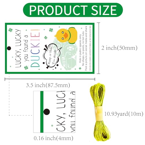 CREATCABIN 50Pcs You've Been Ducked Cruising Rubber Tag With Hole Twine for Car Jeep Party, 2x3.5Inch Double Sided - Image 2