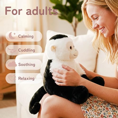 Image of Niuniu Daddy Weighted Stuffed Animals, 14 in 3.5 lbs, Monkey Calming Plush | Heavy sensory lap pad, lying body pillow for sleeping, machine wash, huggable gift for kids and adults