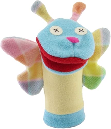 Cate and Levi Hermosas marionetas de mano de mariposa para boca móvil de iglesia, adultos y niños pequeños, fabricados en Canadá, forro polar