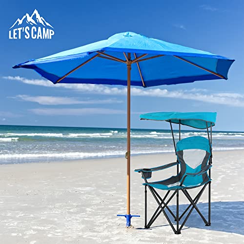 LET'S CAMP Heavy-Duty Camp Chair with Shade Canopy - Supports Up to 350lbs - Image 2