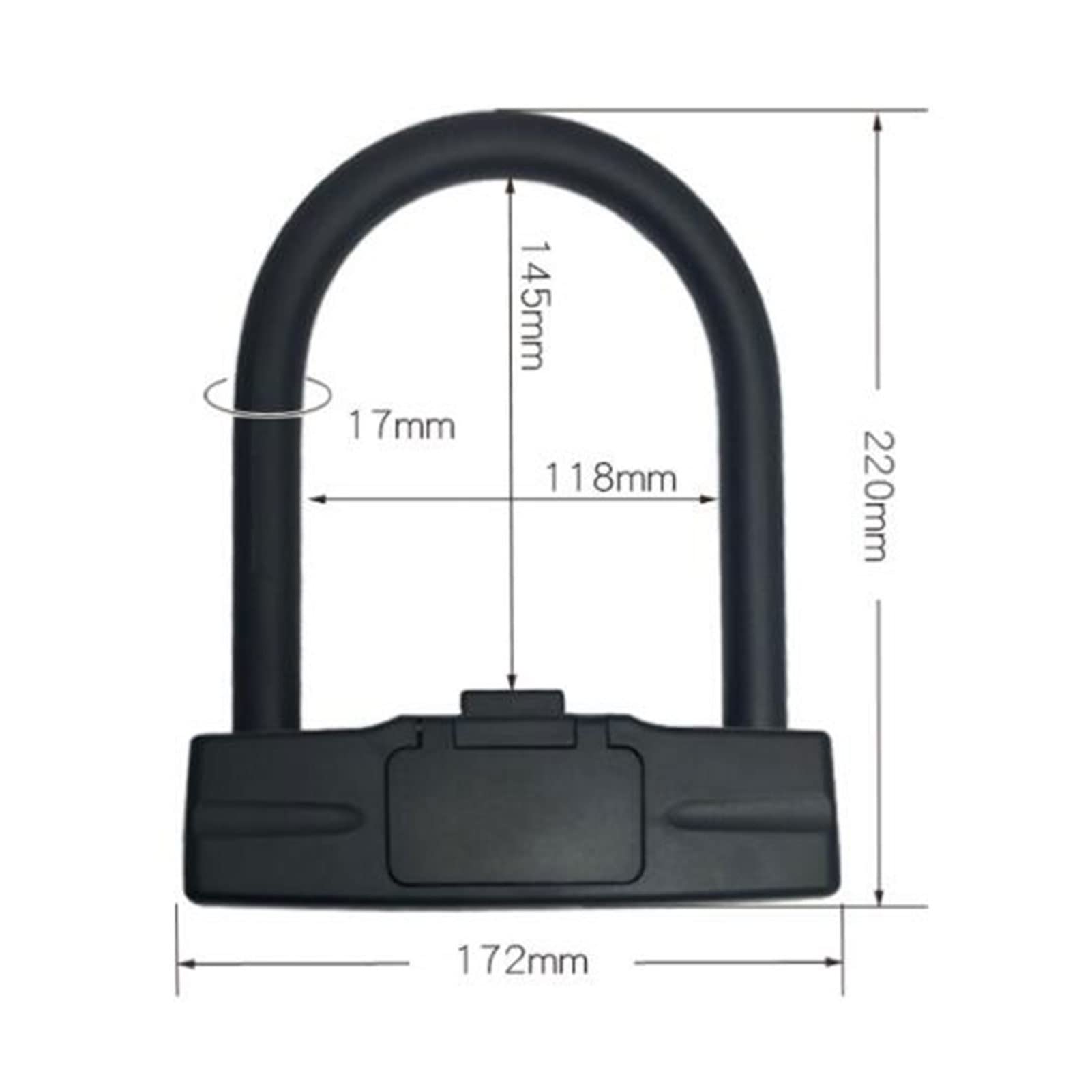 Candado en U para Bicicleta con Cubierta Impermeable, Anti-cizallamiento hidráulico, 18 mm, con Tratamiento térmico, para Bicicletas de montaña, de Carretera y Motocicletas (Azul)