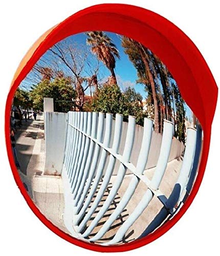 Miroir de sécurité convexe extérieur 45 cm plastique orange angle mort