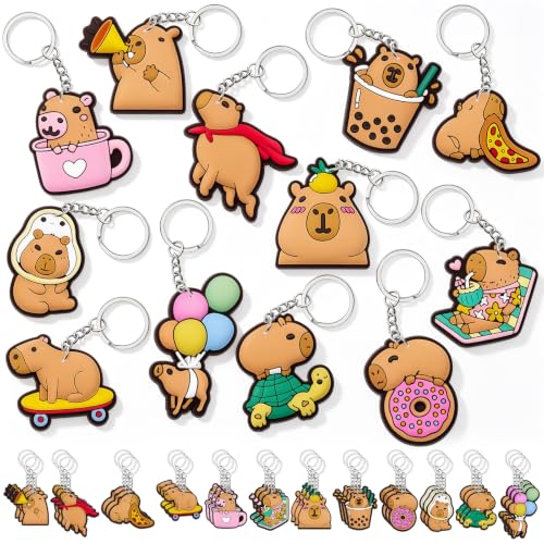 Sasylvia 36 Pcs Capybara Party Favors Cute Animal Keychain Gifts Bulk