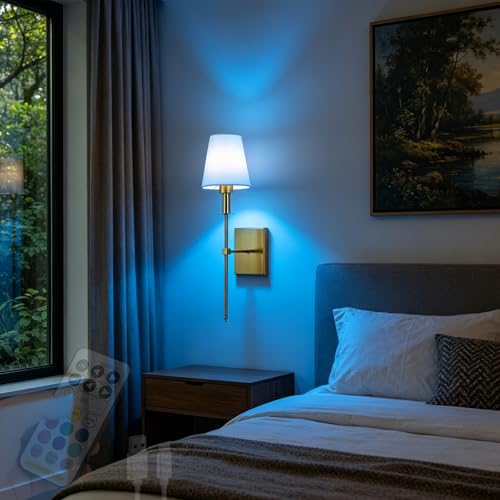 Lámpara de pared interior LED sin cables para lectura nocturna