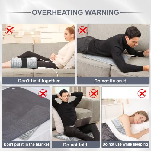 Image of Deepsoon Heating Pad,Electric Heating Pads for Back,Neck,Moist Heating Pad for Abdomen Shoulder Knee Legs,Dry /Moist Heat&Auto Shut Off,Fathers Day Dad Gifts for Men Birthday,Dark Gray,24x12 Inch