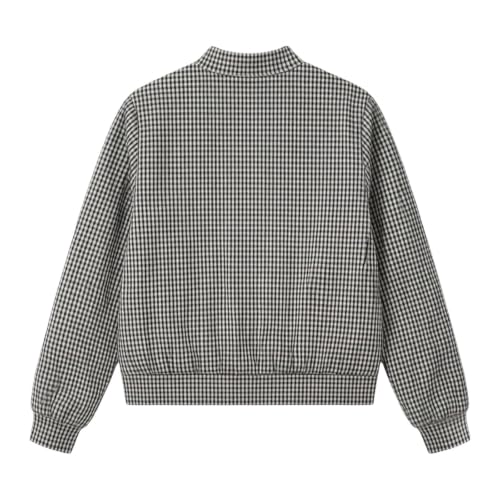 WWPPAION Fall Jacket Women Trendy Cropped Plaid Jacket Coat With Pockets - image 3