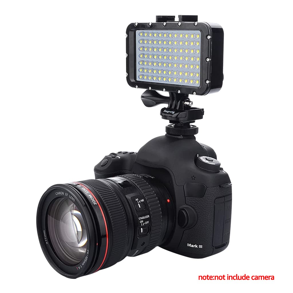 Luz de buceo subacuática de 50 m, lámpara de llenado LED de alta potencia con 4 modos de iluminación y 84 LED de 2600 mAh, batería de 5000 lux