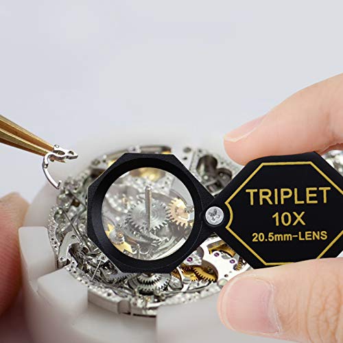 Danoplus KIB-250 10X Magnifier Jewelry Loupe 20.5Mm Triplet Lens Optical Glass Pocket Gem Magnifying Tool thumb #1