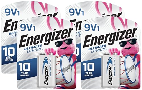 Energizer Product Title to 9V Lithium Batteries, Ultimate 9 Volt Battery Lithium, 1 Count (Pack of 4)