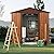 Kaimei 6ft x 6ft Outdoor Storage Shed Coffee Color Metal Shed with Window & Metal Floor Base, Sliding Doors, Padlock, Assembly Included